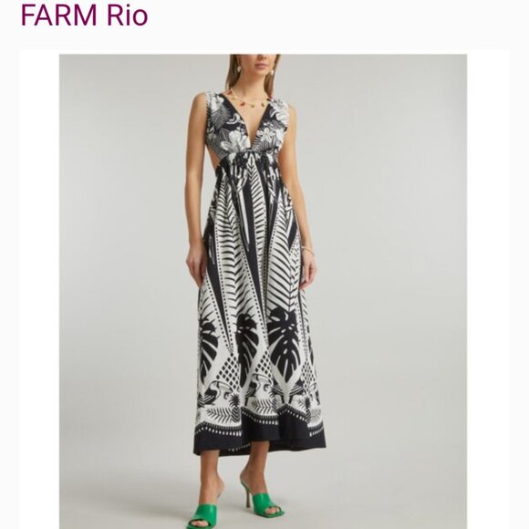 FARM Rio Dresses & Skirts - FARM Rio Black and White Backless Dress